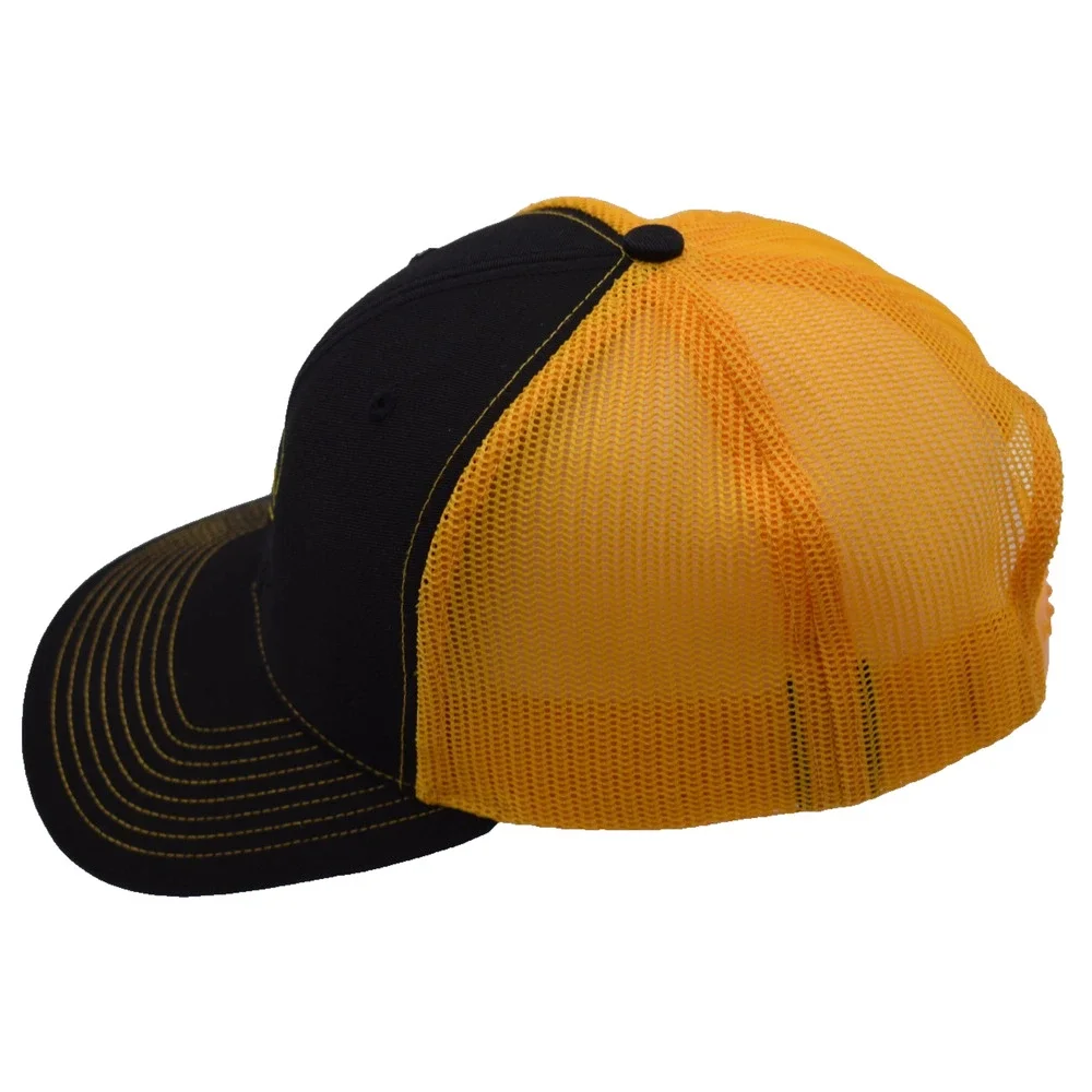 JOHN DEERE x Richardson 112 Trucker Hat Adjustable Snapback Cap Black/Gold OSFA